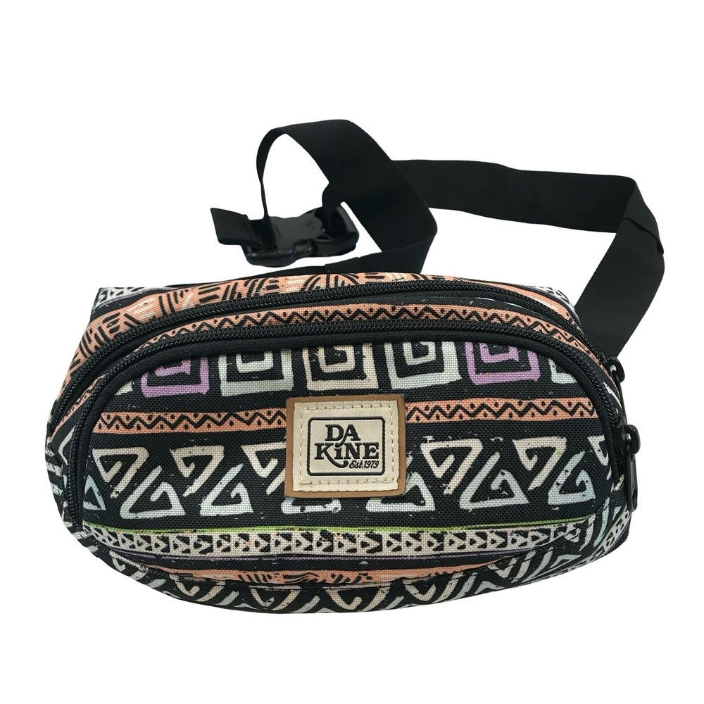 DA KINE Fanny Pack Belt Bag Geometric Print Black Pink Teal Adjustable‎ Strap